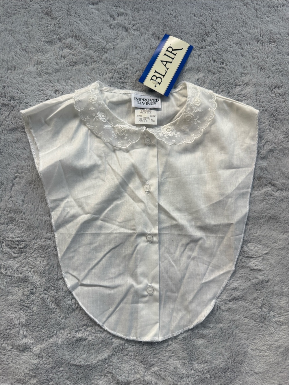 Vintage Blair NWT White Lace Collar Dickie False Blouse Shirt Front One Size